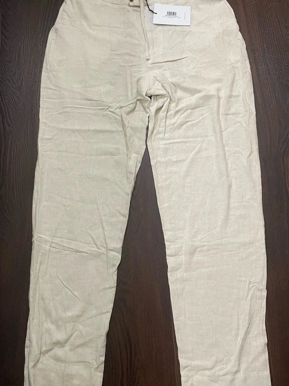NWT Raith Cami Linen Straight Leg Trousers Oatmeal XL